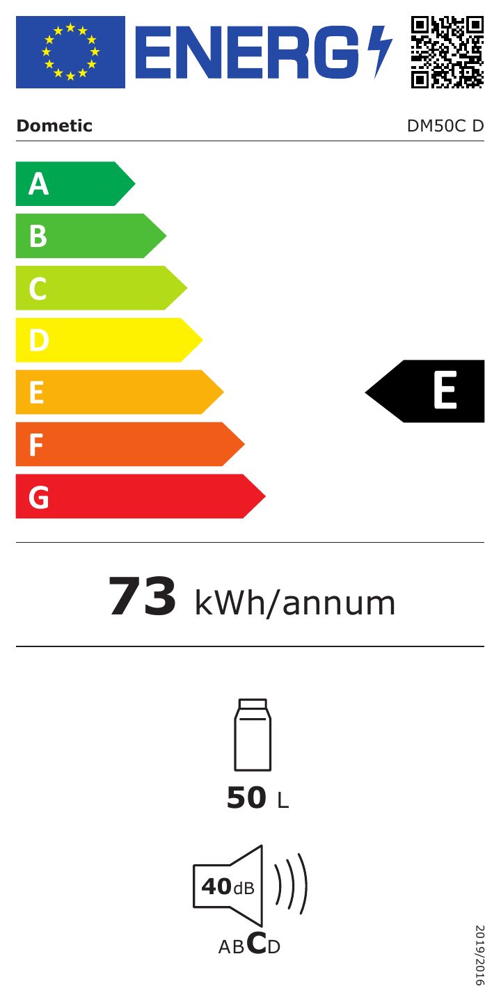 First page of Dometic DM50C D | Energy Label