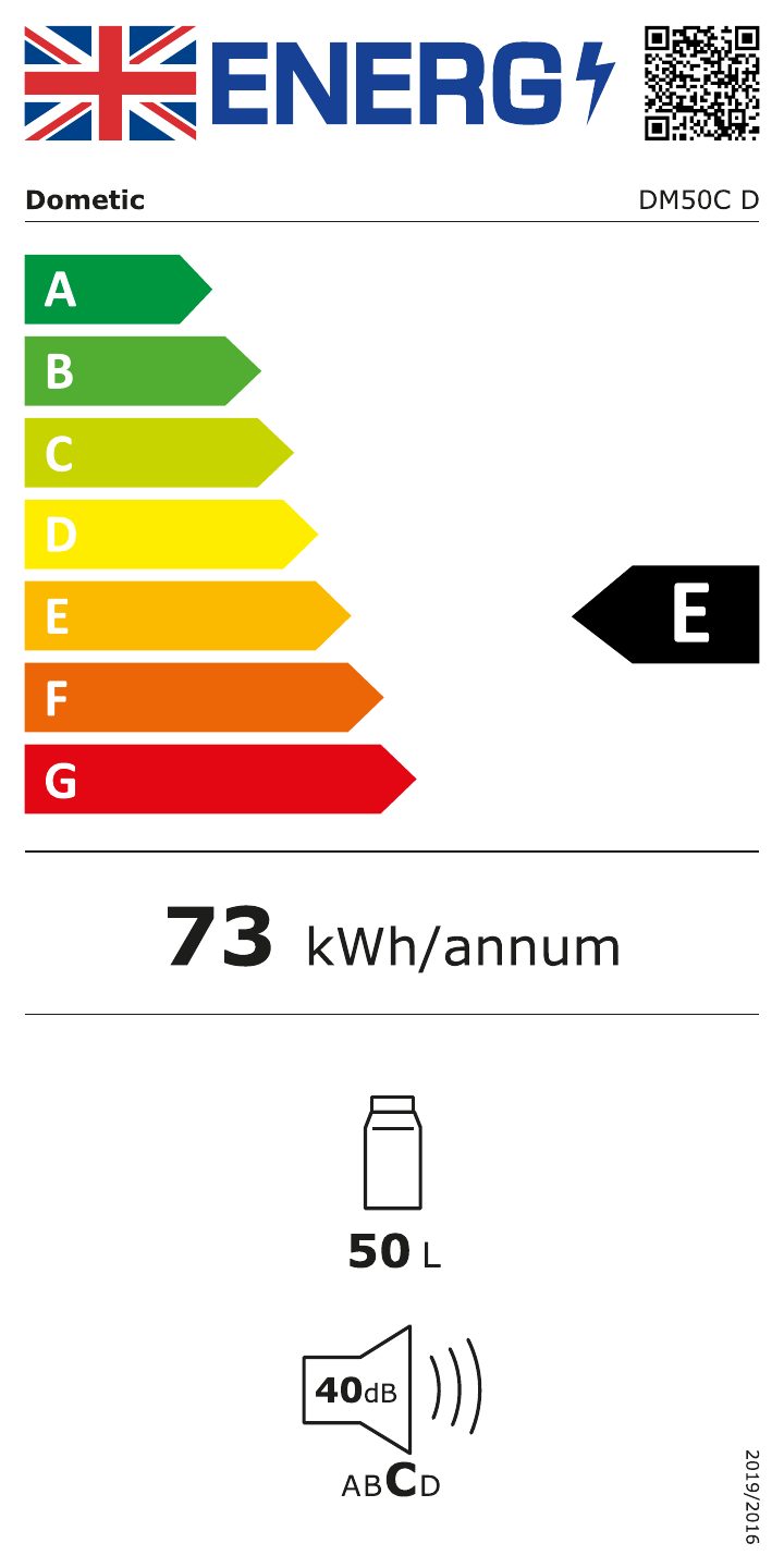 First page of Dometic DM50C D | Energy Label UK