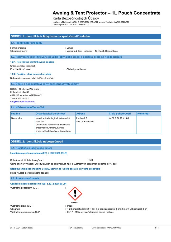 Erste Seite von Kampa Awning & Tent Protector Concentrate
