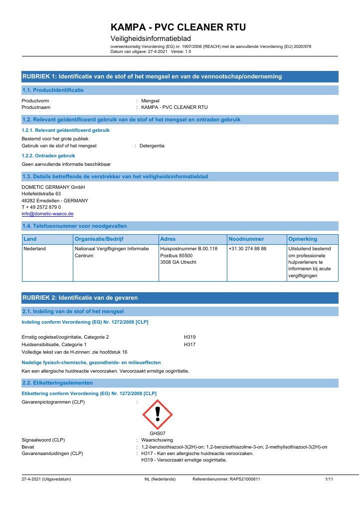 Première page de Kampa PVC Cleaner