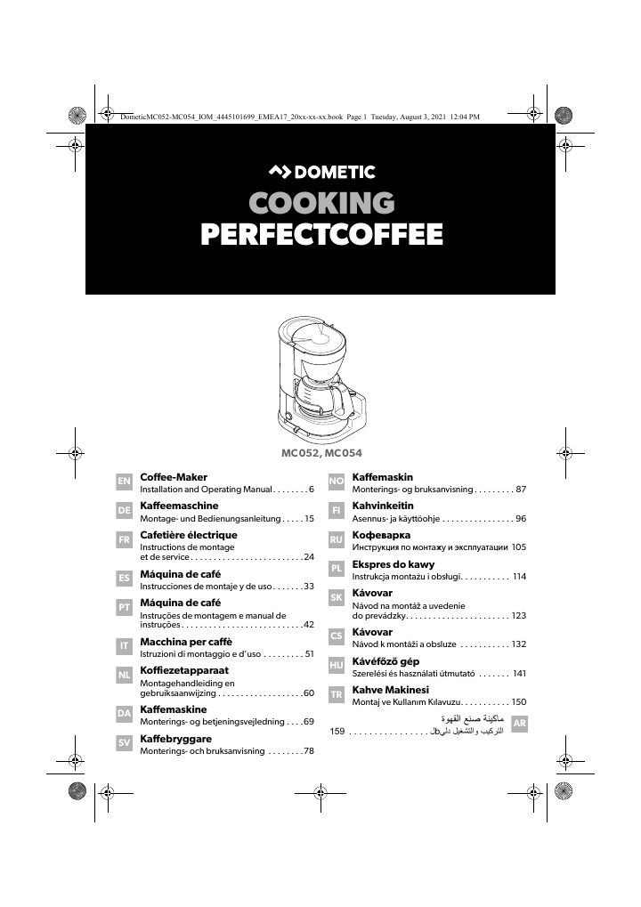 Prima pagina di Dometic MC052, MC054