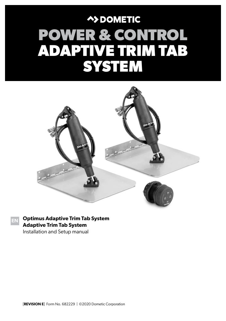 Første side av Dometic Optimus Adaptive Trim Tab System