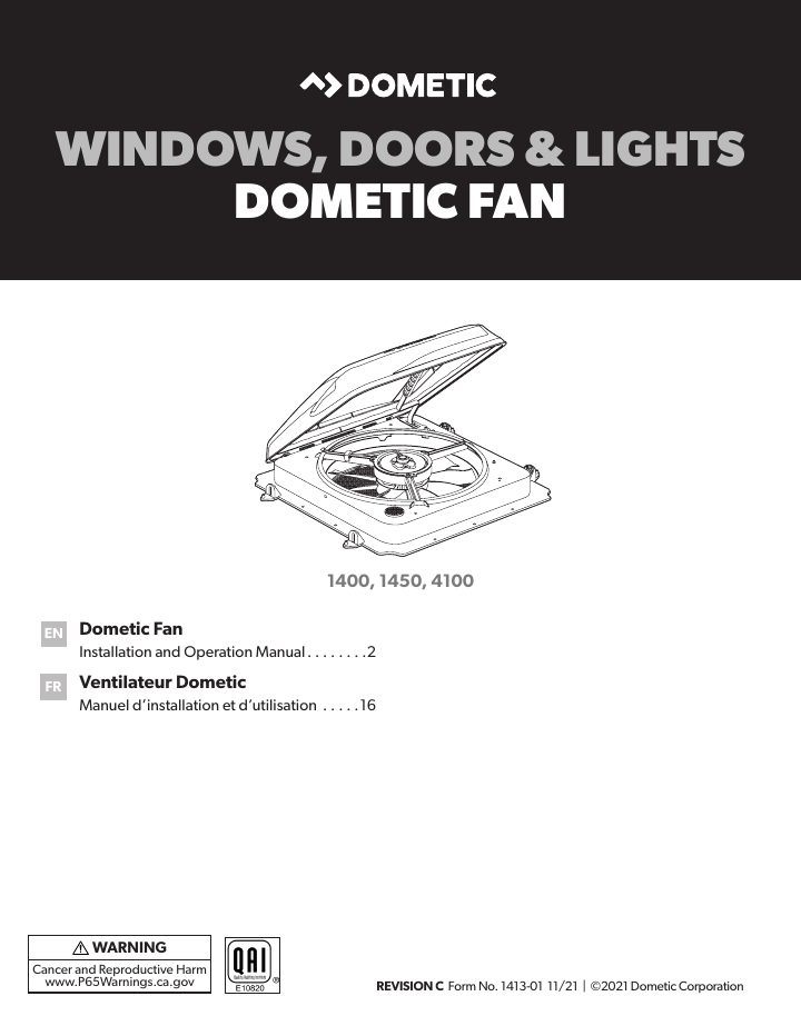 Første side av Dometic 1400, 1450