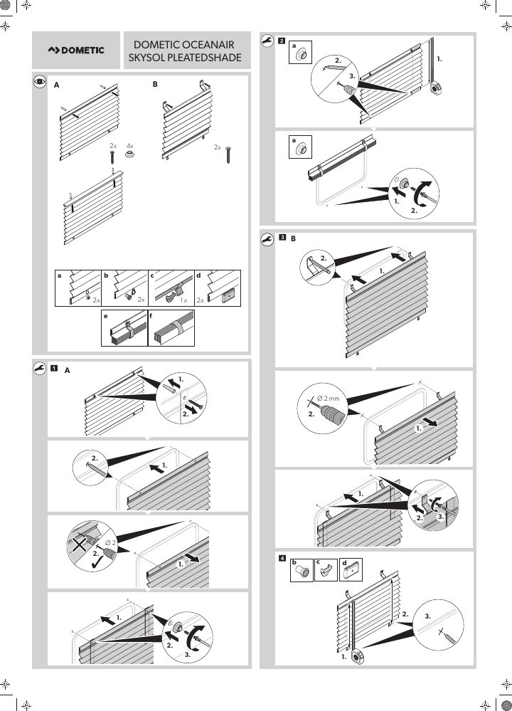 First page of Dometic Oceanair Skysol Pleatedshade