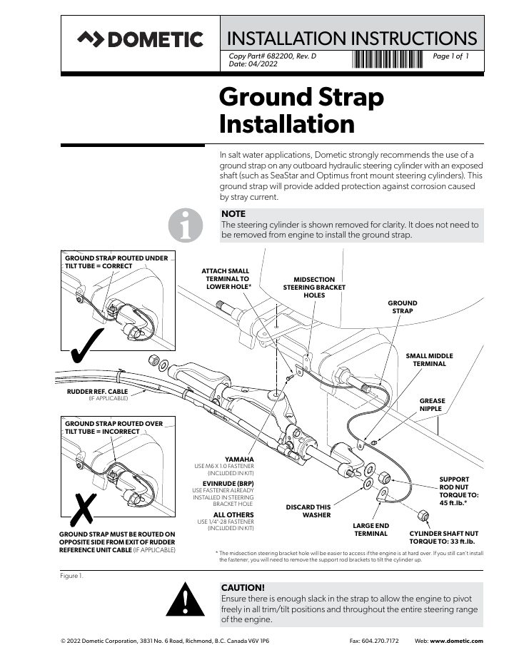 Первая страница документа Marine Ground Strap Installation