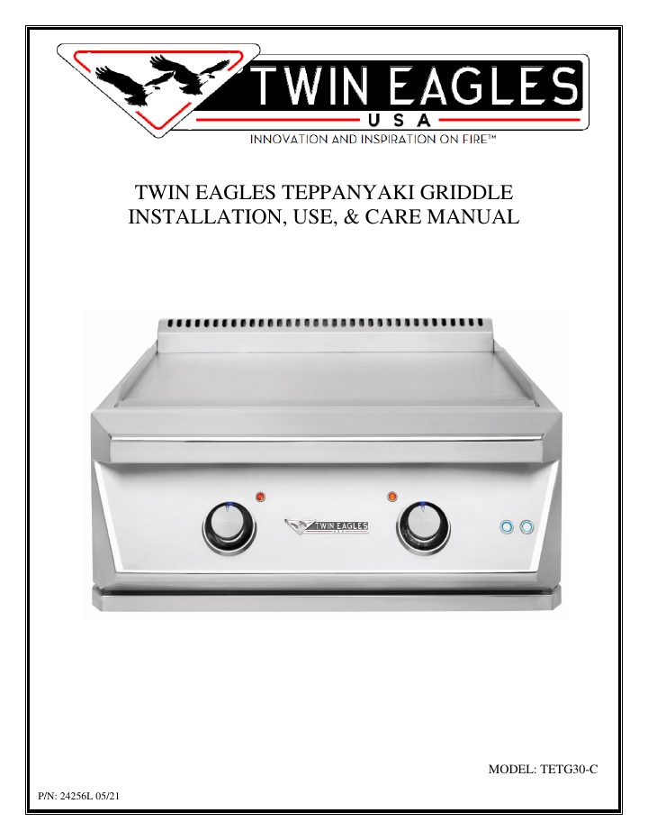 Prima pagina di Twin Eagles TETG30-C Teppanyaki