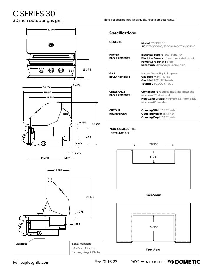 Twin Eagles Dometic C-Series 30 的第一页