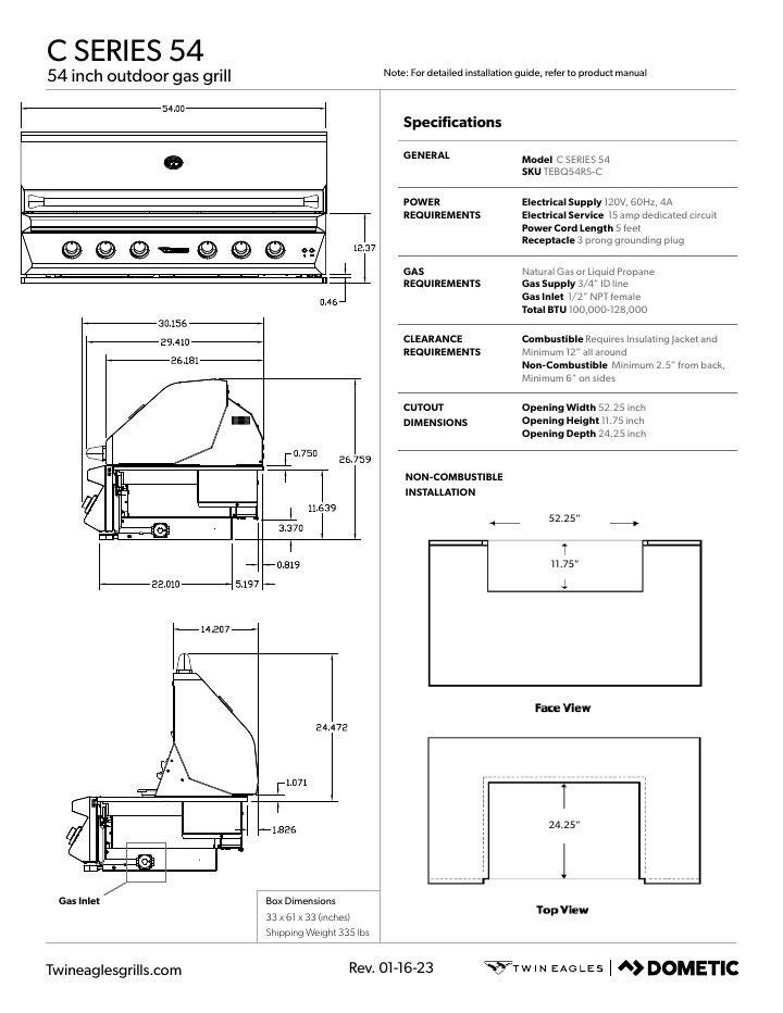 Eerste pagina van Twin Eagles Dometic C-Series 54