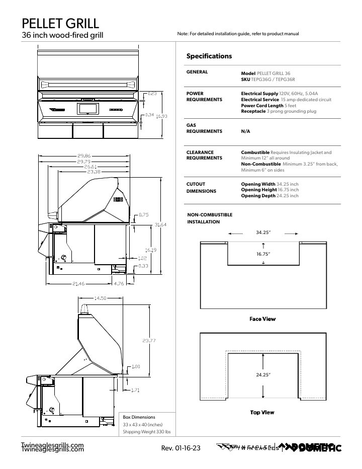 Prima pagina di Twin Eagles Dometic Pellet Grill