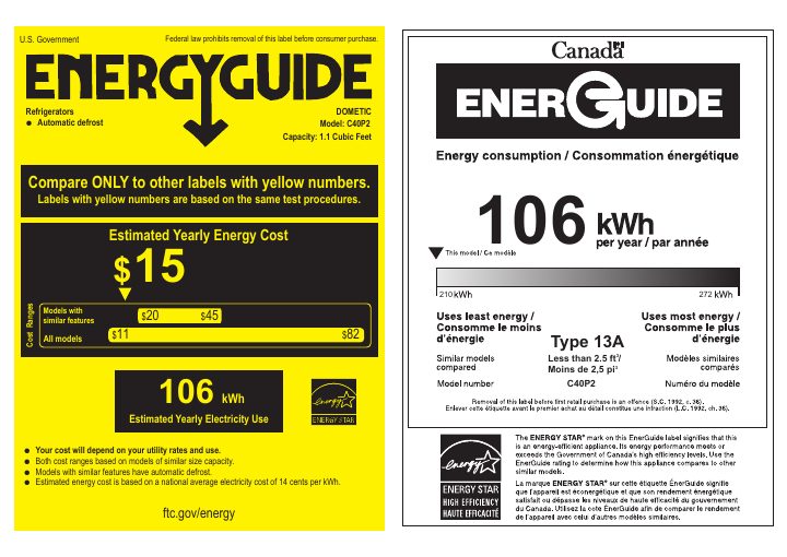 Pierwsza strona dokumentu HiPro Evolution C40P2 | EnergyGuide/EnerGuide Label